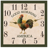 Rustic Square Rooster Clock for Kitchen - 3