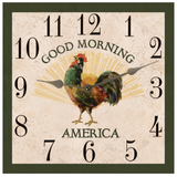 Rustic Square Rooster Clock for Kitchen - 2