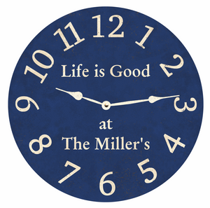 Blue Personalized Wall Clock