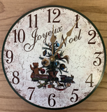 Joyeux Noel Christmas Wall Clock - hanging