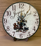 Joyeux Noel Christmas Wall Clock - on stand