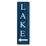 Vertical Lake Arrow Sign Blue