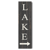 Vertical Lake Arrow Sign Gray