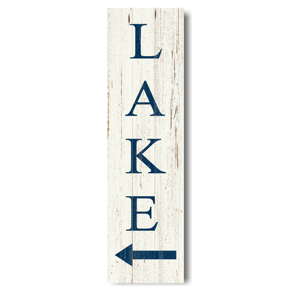 Vertical Lake Arrow Sign Cream