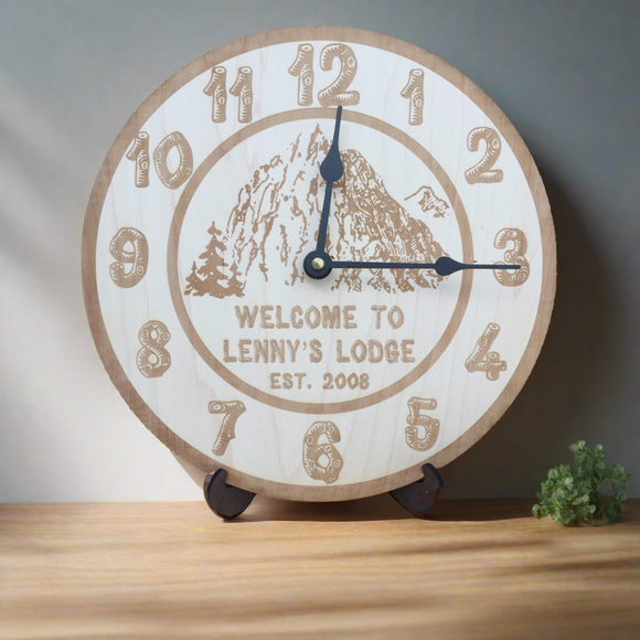 Lodge Clock- Personalized Mountain Lodge Clock
