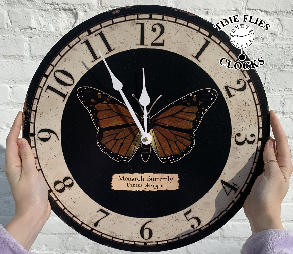 Vintage hot butterfly clock