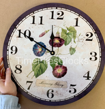 Handmade Floral Clock- Morning Glory Flower Clock
