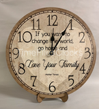 Love Your Family Clock- Mother Teresa Quote Clock
