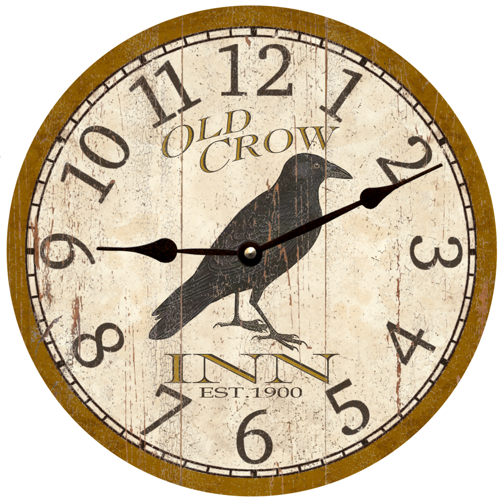 Old Crow Inn Clock- Old Crow Wall Clock- Black Crow Décor | Time Flies ...