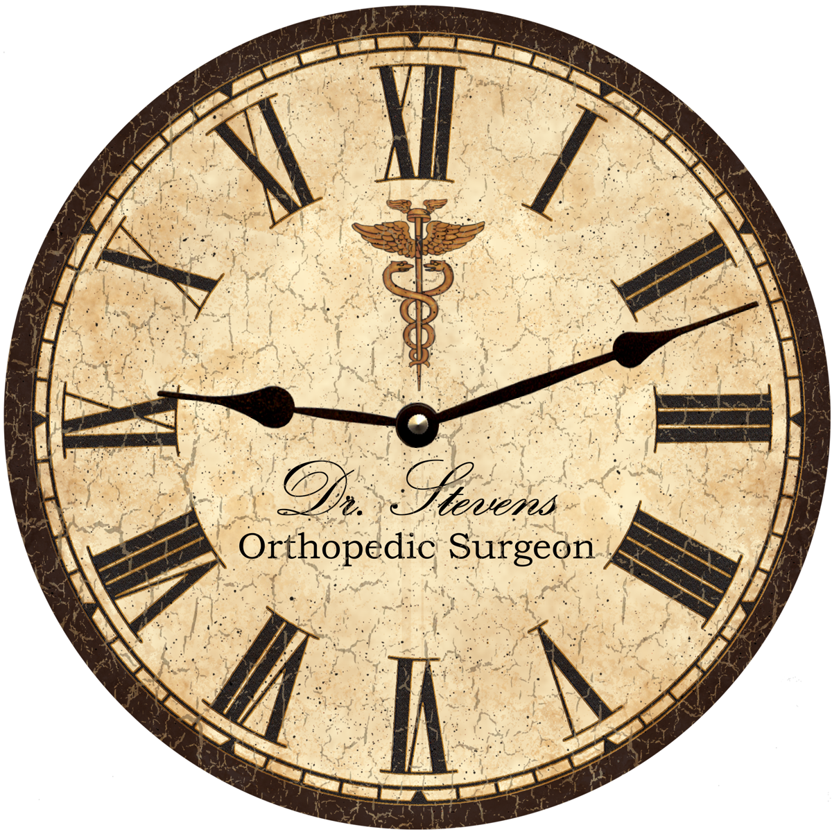 Personalized Doctor Clock- Custom Doctor Name Clock – Time Flies Clocks