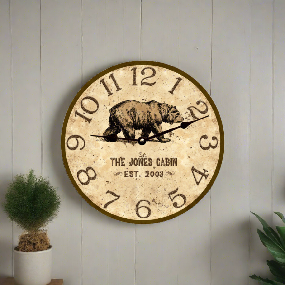 Personalized Bear Wall Clock | Time Flies Clocks