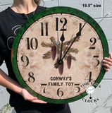 Personalized Pinecone Clock- Personalized Clock