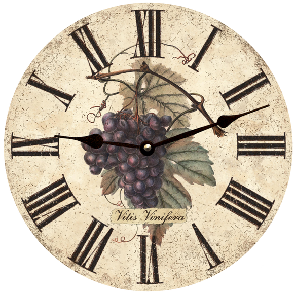 Purple Wine Grapes Clock