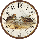 Vintage Quail Wall Clock - Gold Hands