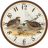 Vintage Quail Wall Clock - Silver Hands