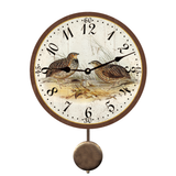 Vintage Quail Wall Clock - Pendulum Clock