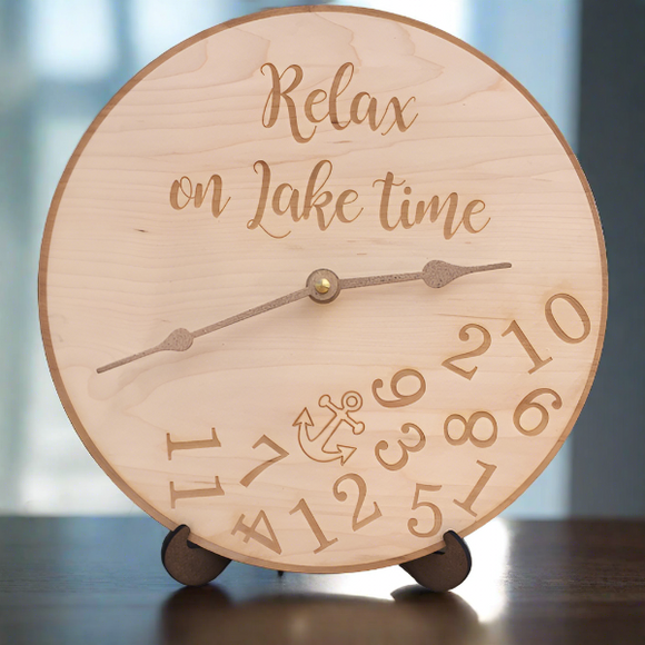 Relax On Lake Time Clock