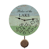 Rustic Lake Cabin Pendulum Clock