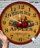 Rustic Handmade Apple Kitchen Clock – Vintage Decor