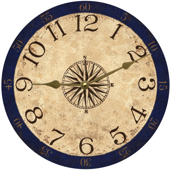 Rustic Compass Clock - 1