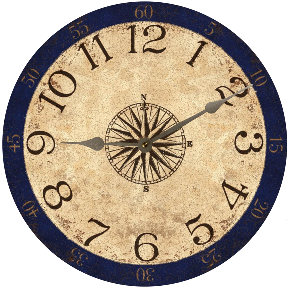 Rustic Compass Clock – Vintage Nautical Charm for Your Home | Time ...