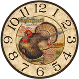 Rustic Turkey Wall Clock - Silver Hands