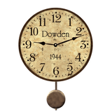 Rustic Family Name Pendulum Clock
