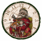 Old Fashioned Santa Clock with Silver Hands