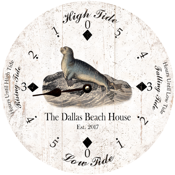 Personalized Seal Tide Clock