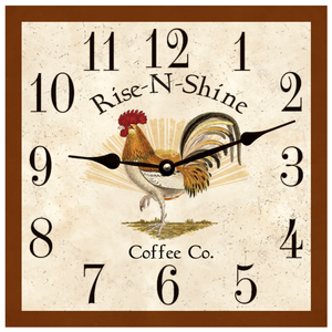 Square Rooster Clock