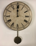 Wall Clock With Pendulum- Beige Clock