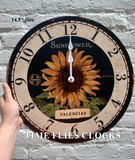 Valencias Sunflower Clock- Round Sunflower Wall Clock