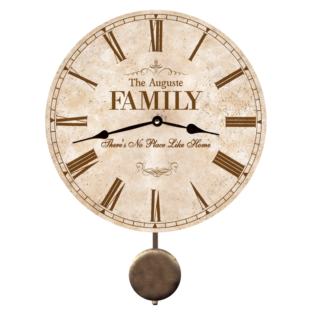 Telecom Clock Family White Clock with Custom Family Name | Time Flies Clocks