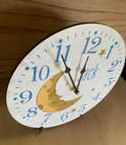 White Baby Clock with Moon and Custom Name - 3