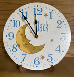 White Baby Clock with Moon and Custom Name - 2