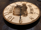 wooden wine bar clock side view
