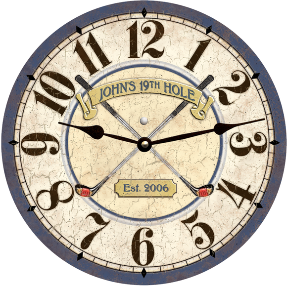 Navy Blue Golf Clock