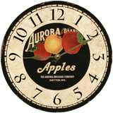 Rustic Apple Clock- Kitchen Clock