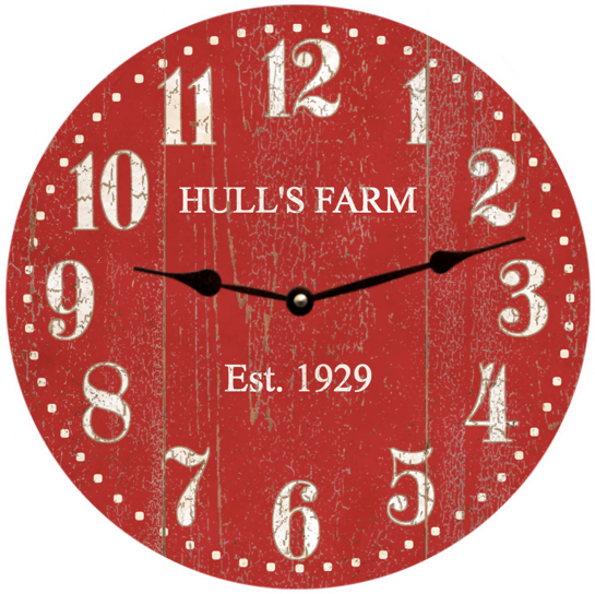 Personalized Red Clock- Barn Red Clock