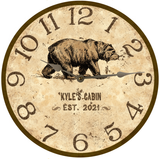 Bear Lodge Clock Silver Hands