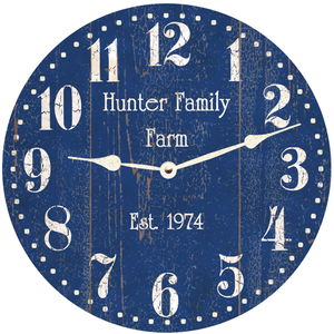 Personalized Blue Clock