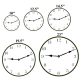 Custom Monogram Clock - Clock Size Chart