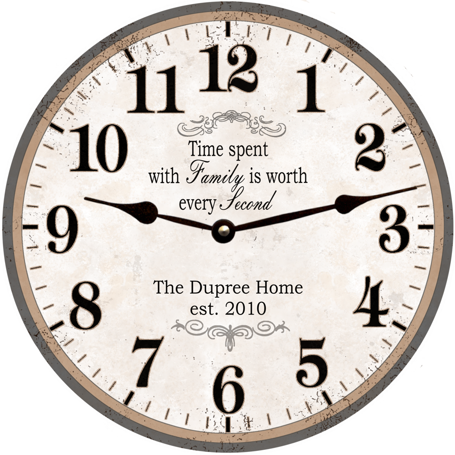 Telecom Clock Family Personalized Family Name Clock- Time Spent With Family Is Worth Every ...
