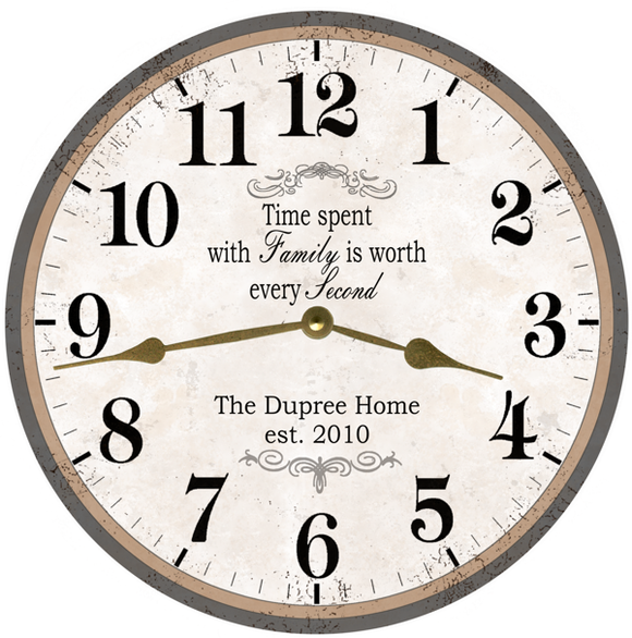 Personalized Family Name Clock