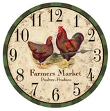 Farmers Market Clock with silver hands