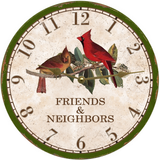 Friends And Neighbors Cardinal Clock