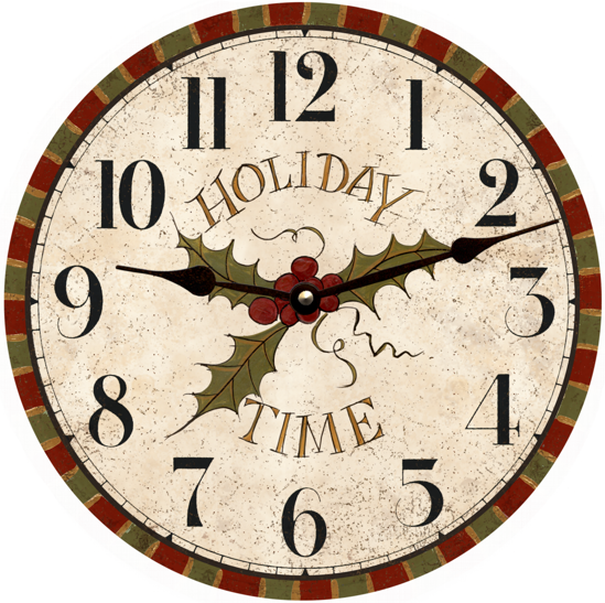 Holiday Wall Clock-Christmas Clock- Mistletoe Clock | Time Flies Holiday Wall Clock-Christmas Clock- Mistletoe Clock | Time Flies