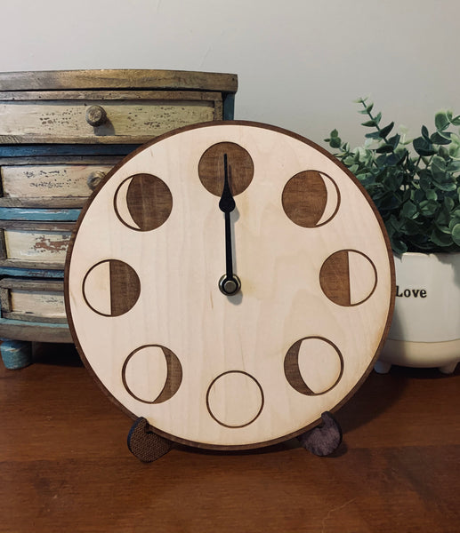 Wooden Moon Phase Clock