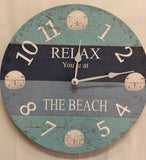 Sand Dollar Clock- Beach Clock- Relax Beach Clock