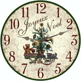 Joyeux Noel Christmas Wall Clock Silver Hands